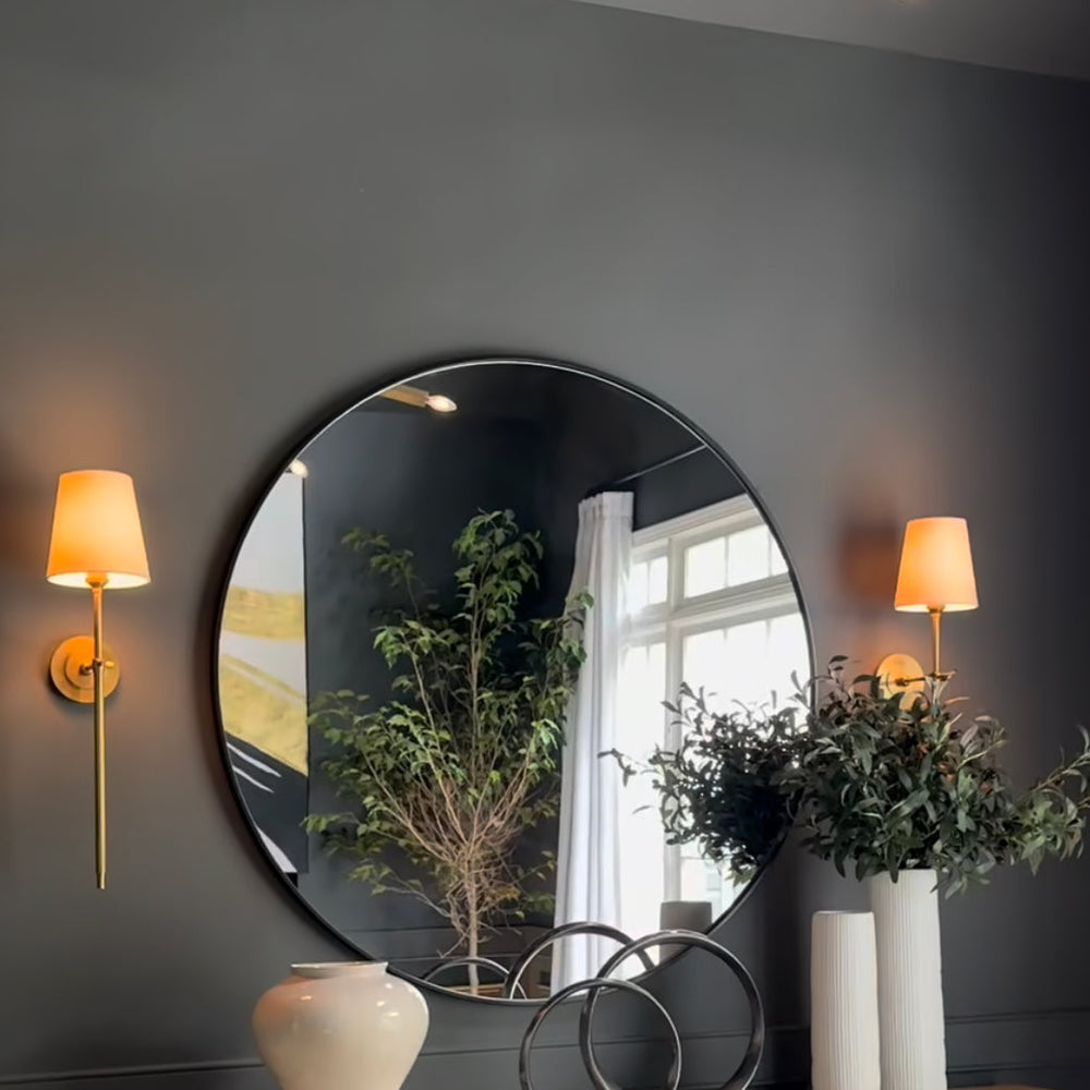 Kensington  120 cm round black mirror reduced