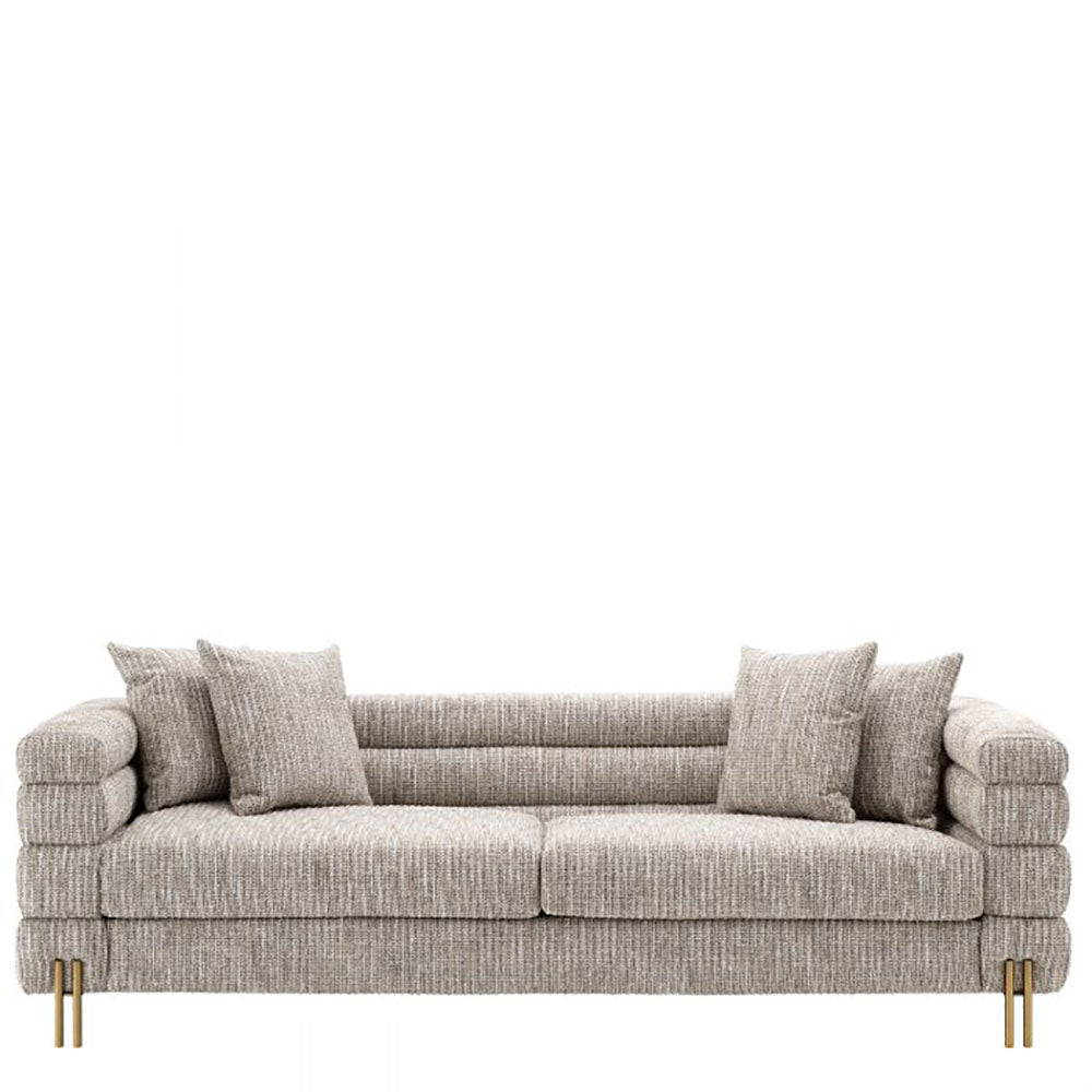 Kensington York Sofa with gold accents by Eichholtz. 10% off this in Grand Sale