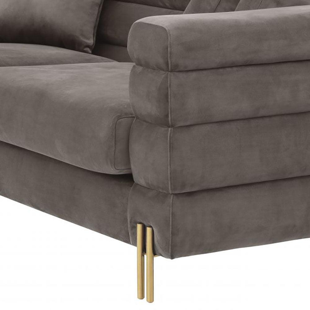 Kensington York Sofa with gold accents by Eichholtz. 10% off this in Grand Sale