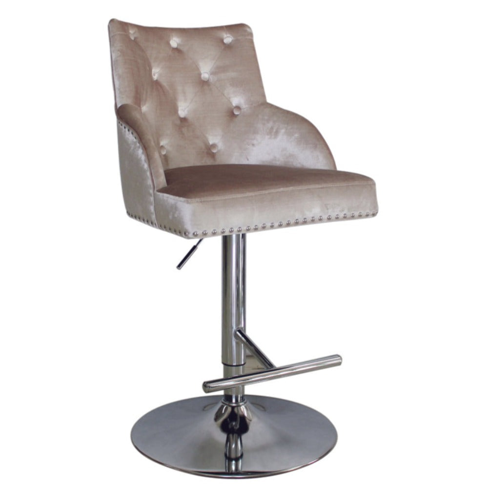 Kimmy Gas Lift Stool pewter-Renaissance Design Studio