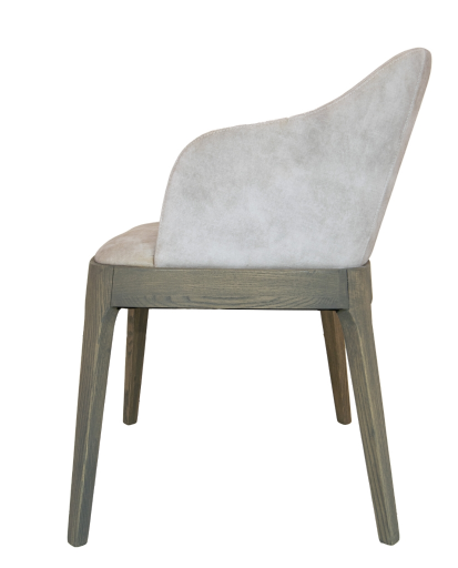 Kole super Carver dining Chair in cream velvet on ash plinth-Renaissance Design Studio