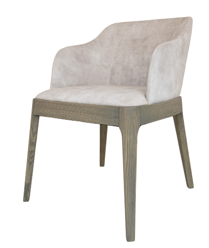 Kole super Carver dining Chair in cream velvet on ash plinth-Renaissance Design Studio