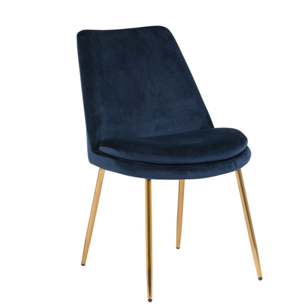 Kristina Dining Chair in natural cream velvet gold legs-Renaissance Design Studio