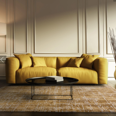 Kuza Abstract Gold Rug