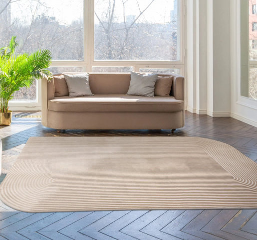 Kuza Shape Rug Gold/Cream-Renaissance Design Studio