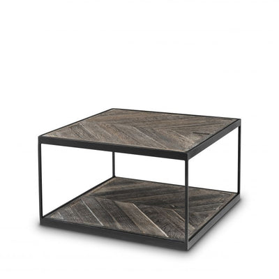 La Varenne zinc side table  with weathered oak by Eichholtz