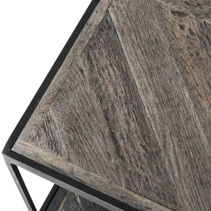 La Varenne zinc side table with weathered oak by Eichholtz-Renaissance Design Studio