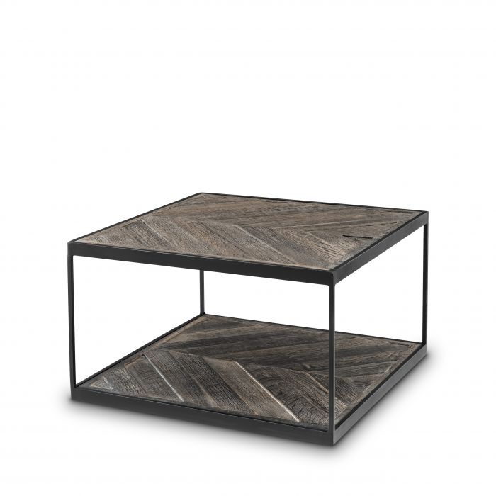 La Varenne zinc side table with weathered oak by Eichholtz-Renaissance Design Studio