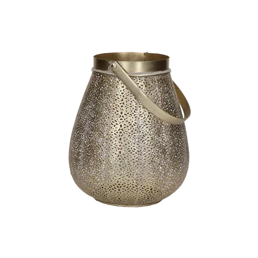 Lacey Metal Lantern in Gold. REDUCED TO CLEAR-candle holder-Renaissance Design Studio