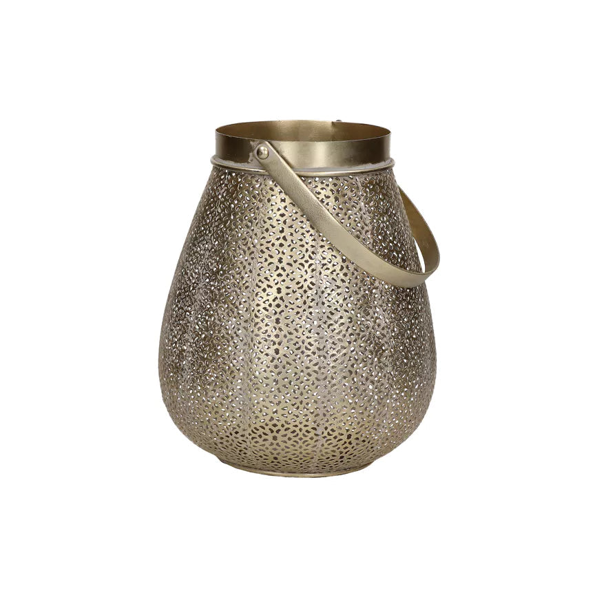 Lacey Metal Lantern in Gold. REDUCED TO CLEAR