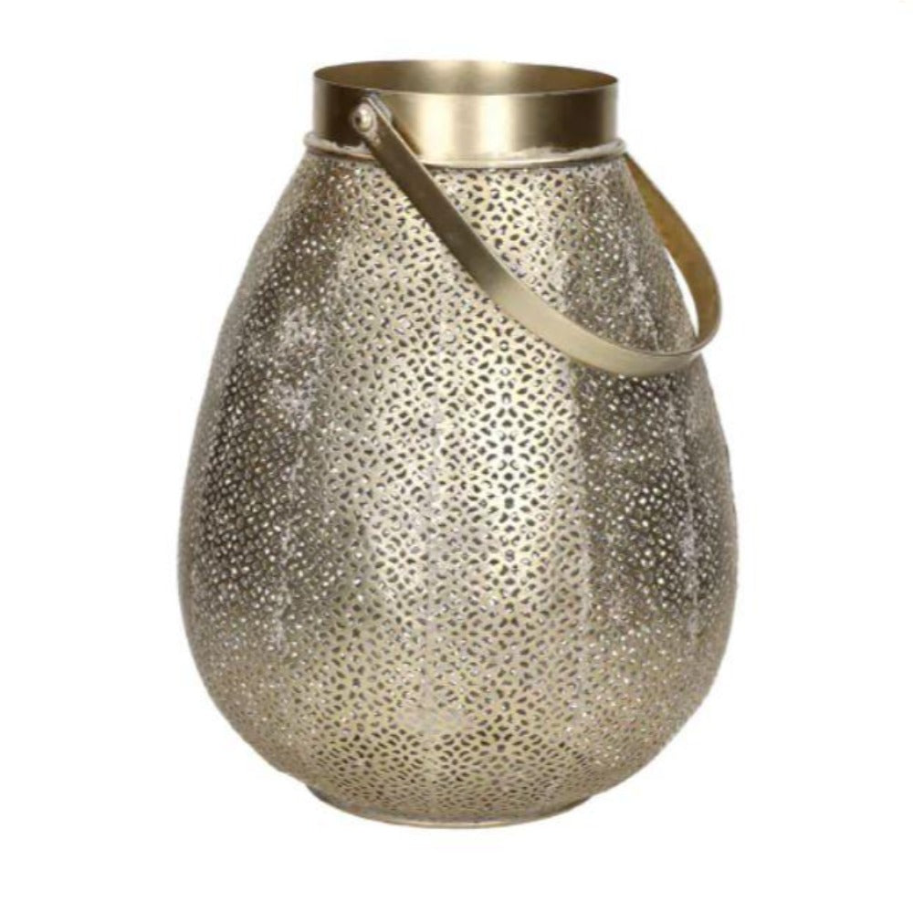 Lacey Metal Lantern in Gold. REDUCED TO CLEAR