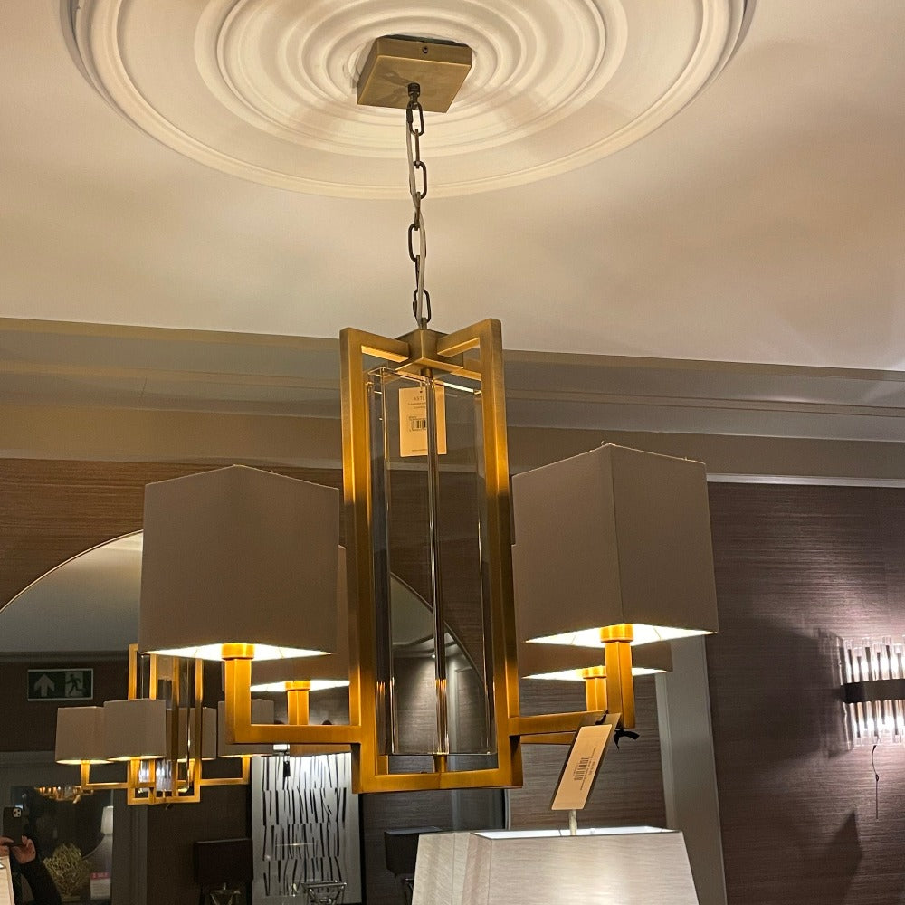 Laik Antique Brass Chandelier by RV Astley-Renaissance Design Studio