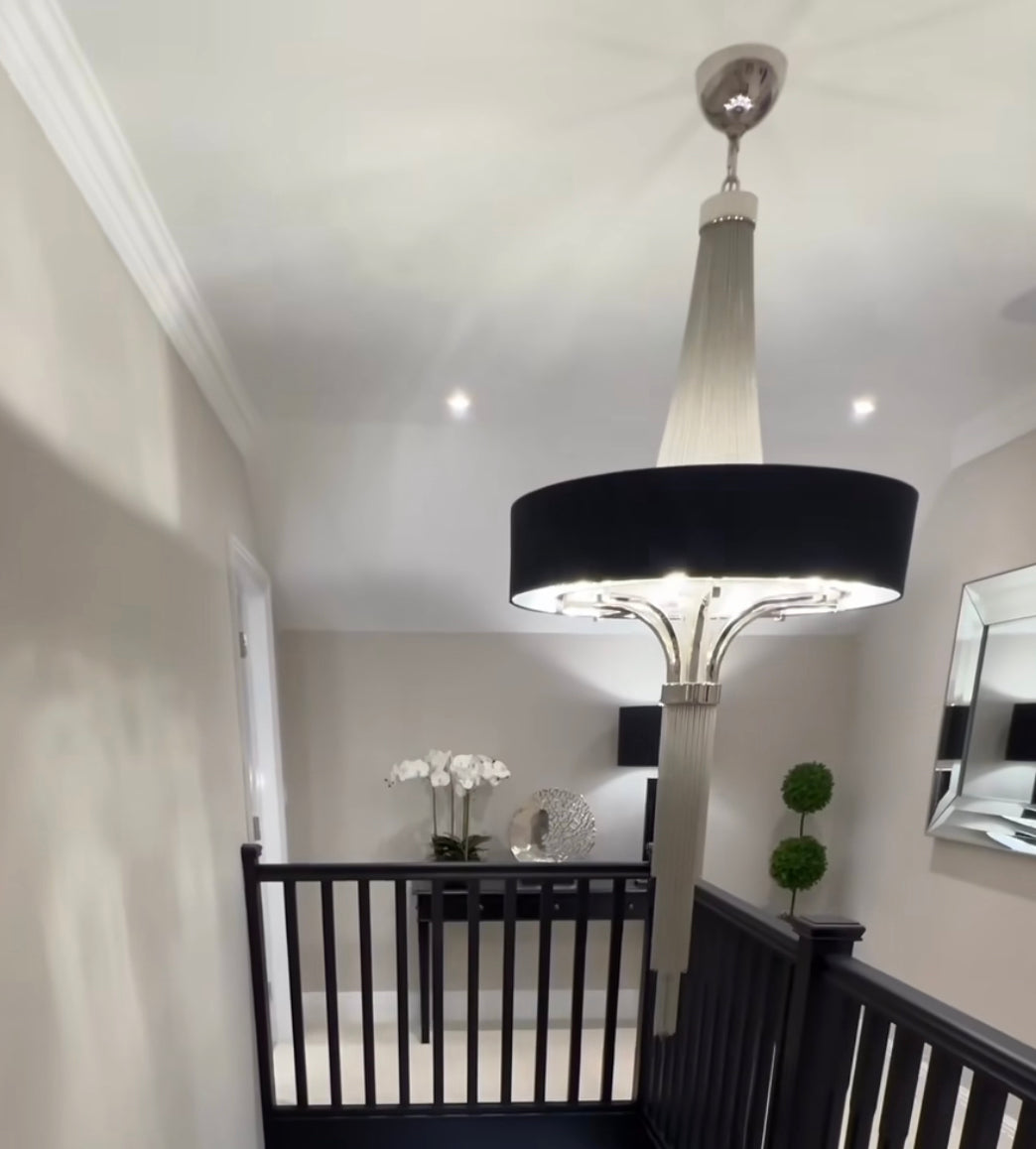 Langan Black Chandelier Reduced-Renaissance Design Studio