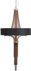 Langan chandelier in nickel with black shade Clearance-Renaissance Design Studio