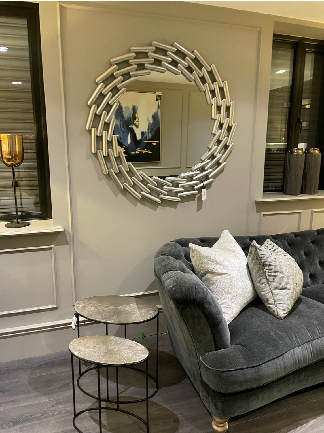 Lanthe large oversized Link Mirror. REDUCED to clearance price-Renaissance Design Studio