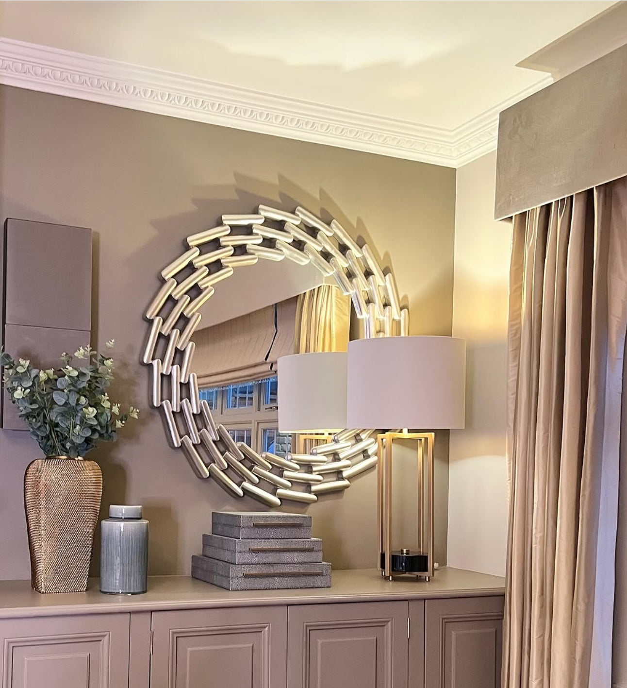 Lanthe large oversized Link Mirror. REDUCED to clearance price-Renaissance Design Studio