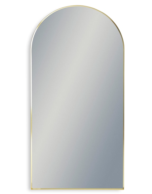 Large arch mirror 155 x 75 cm gold minimal framed .-Renaissance Design Studio