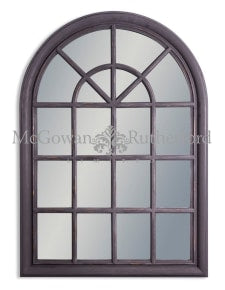 Large Black Rustic Arched Window Mirror-Renaissance Design Studio