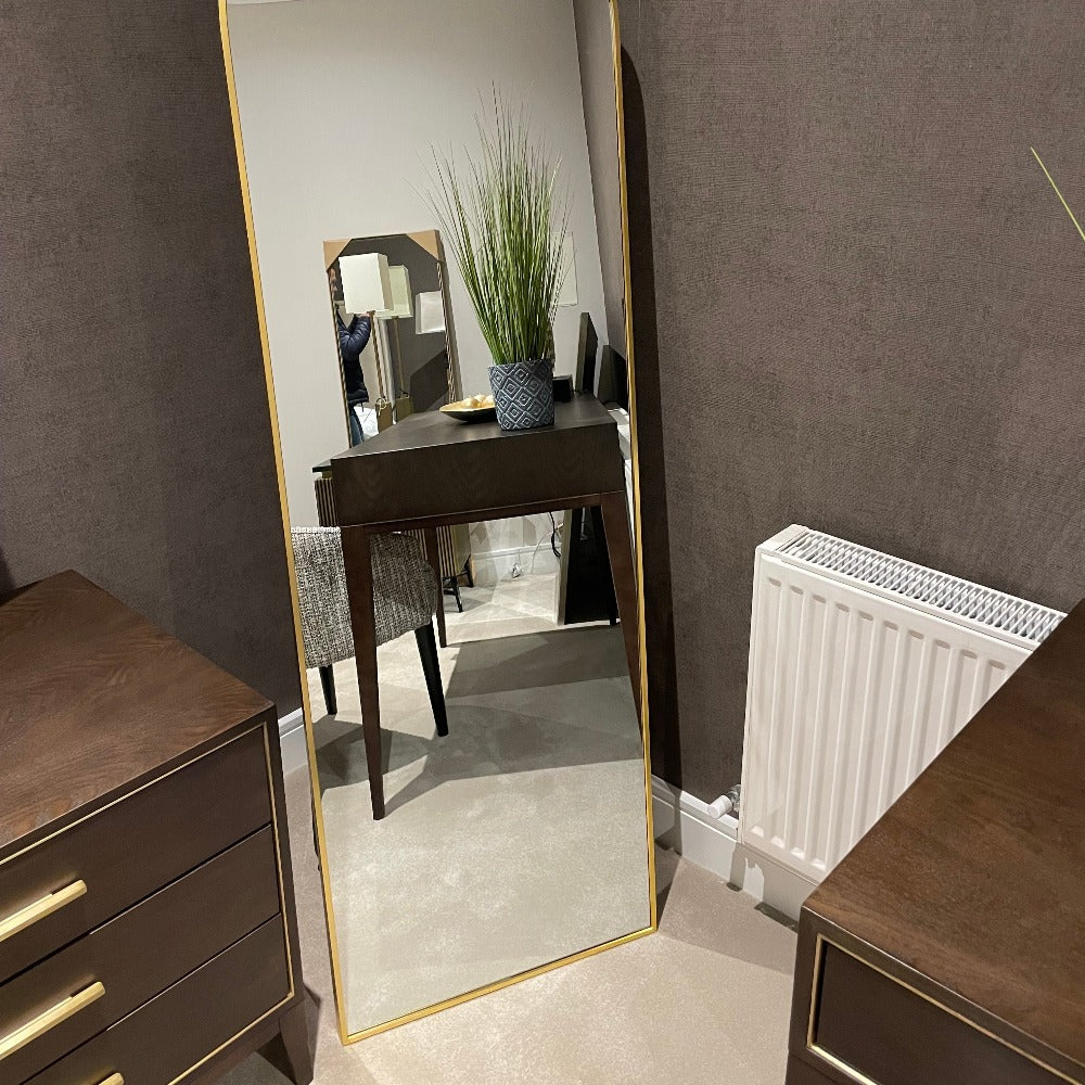 Large Karl arch top Dressing Mirror on stand in gold or black special purchase Click N Collect