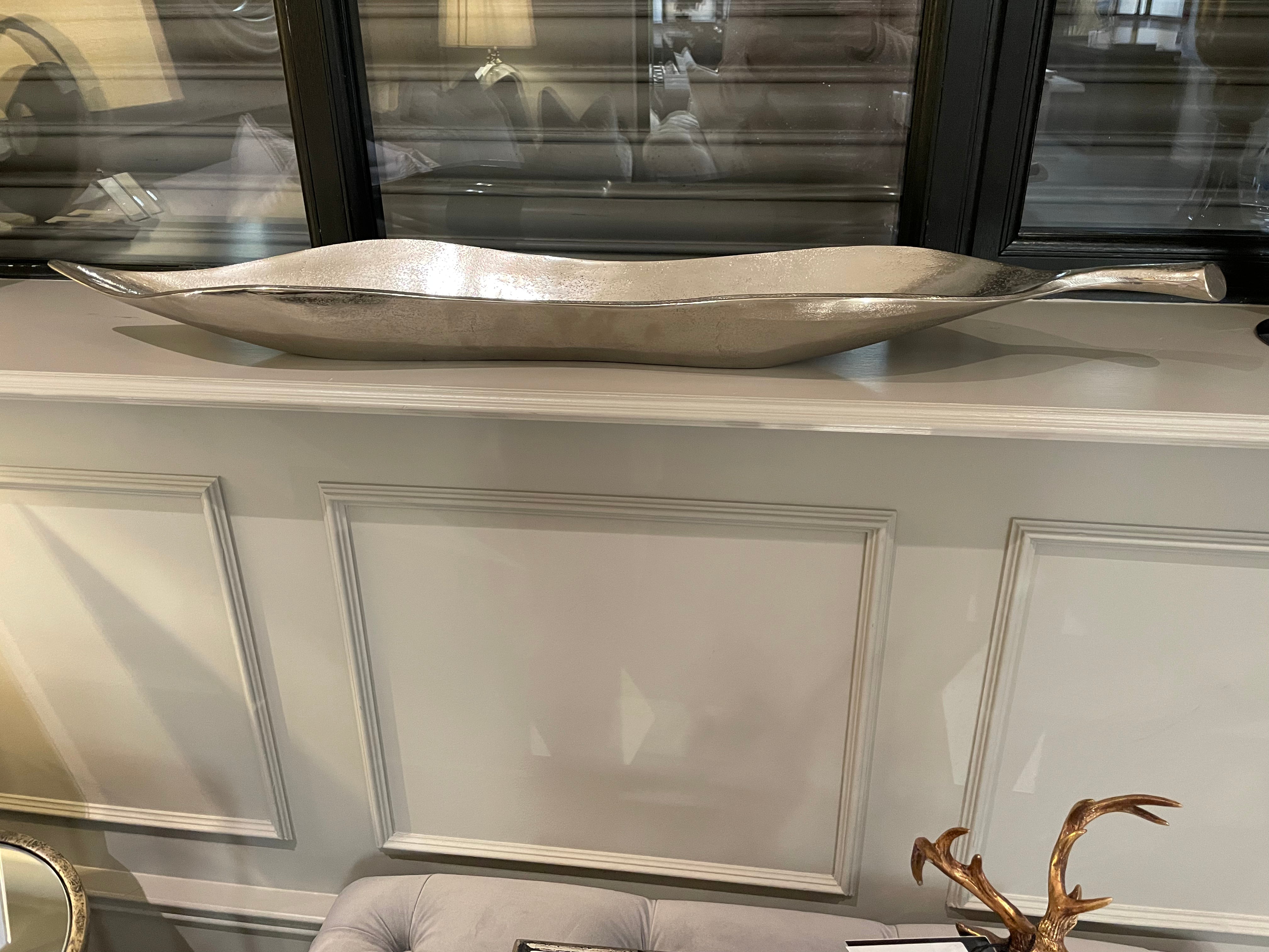 Large Nickel Leaf Dish-Renaissance Design Studio