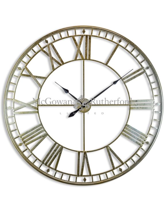 Large skeleton Silver WALL CLOCK-Renaissance Design Studio