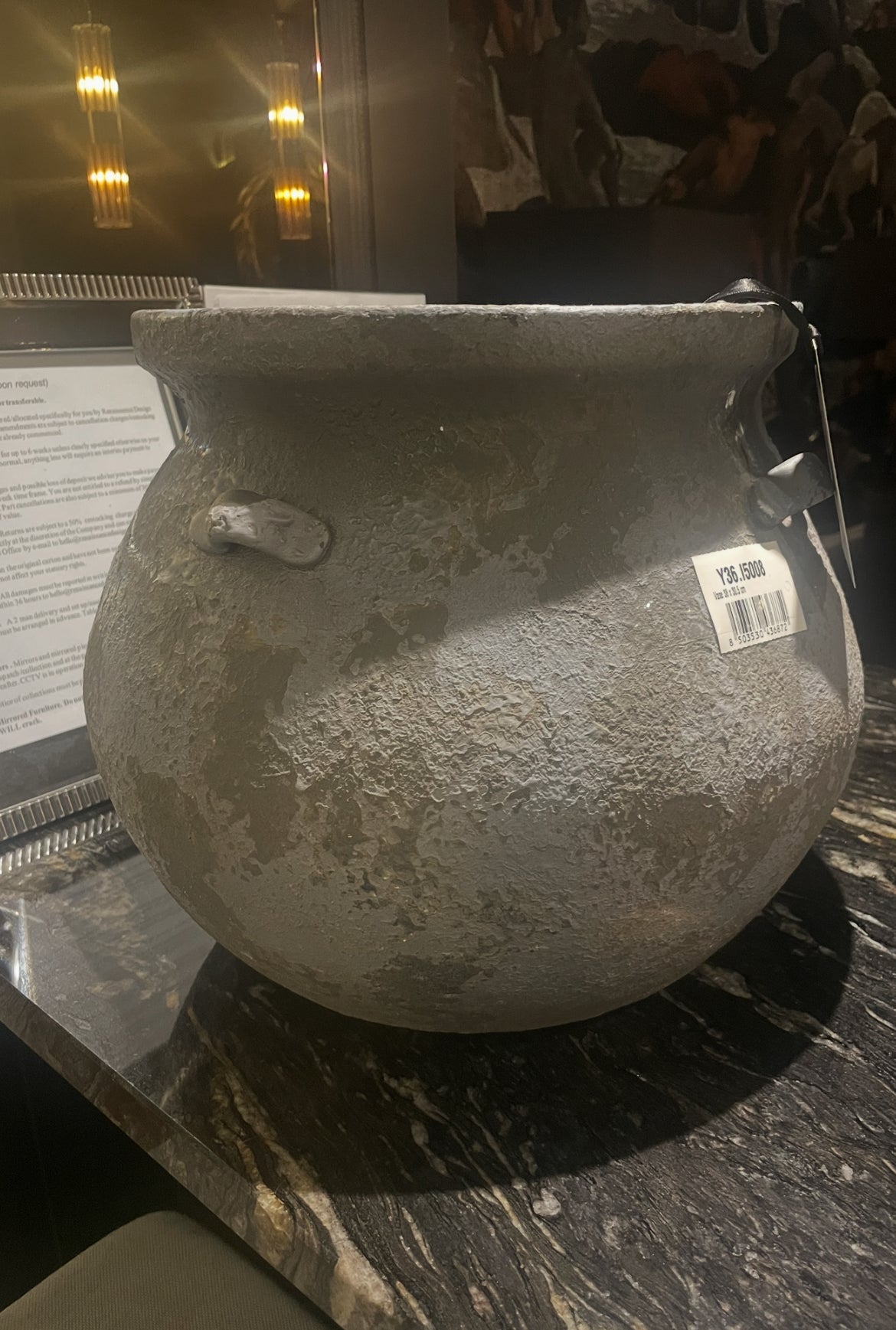 Large stone vase 38 x 30.5 cm.-Renaissance Design Studio