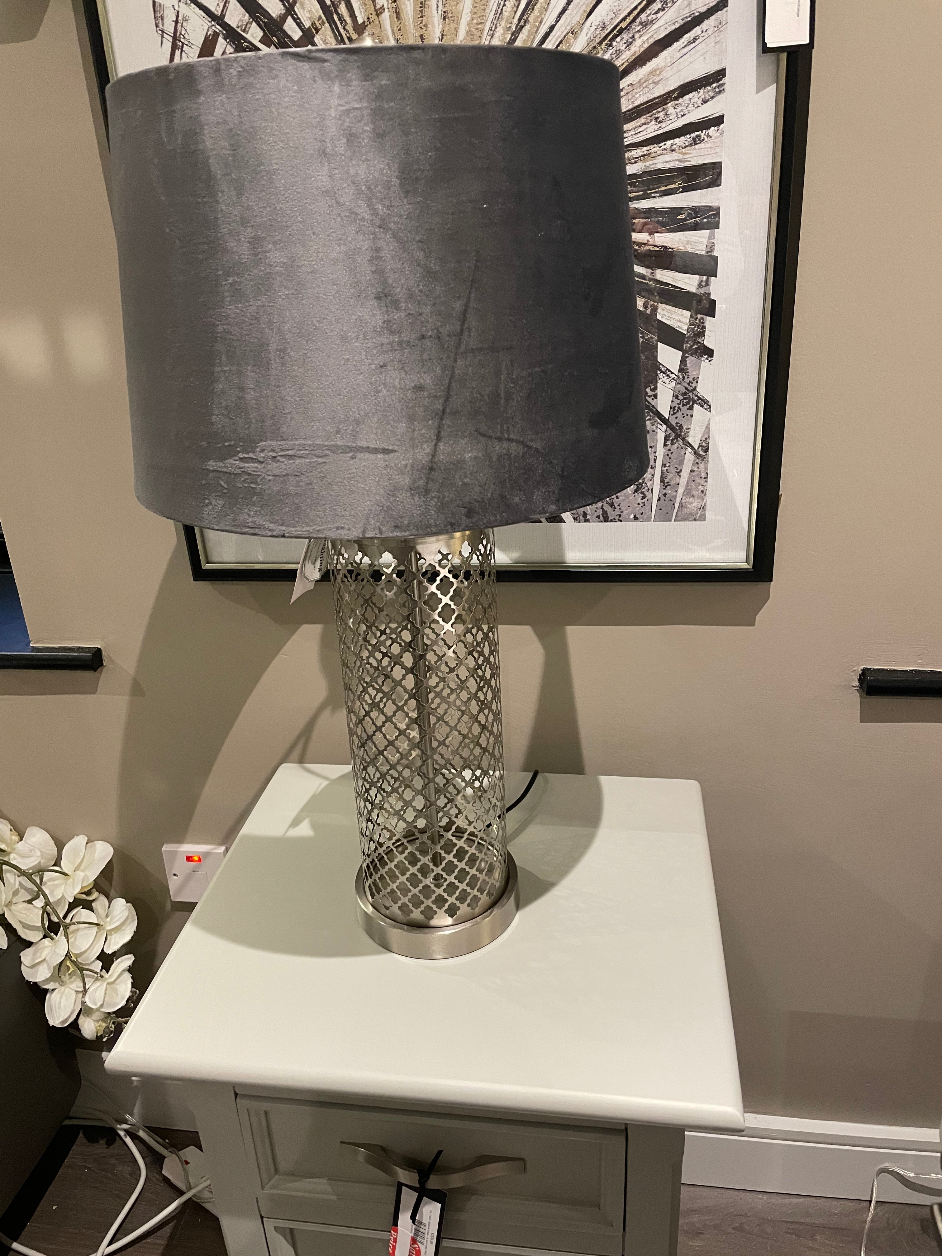Lattice lamp w shade reduced-Renaissance Design Studio
