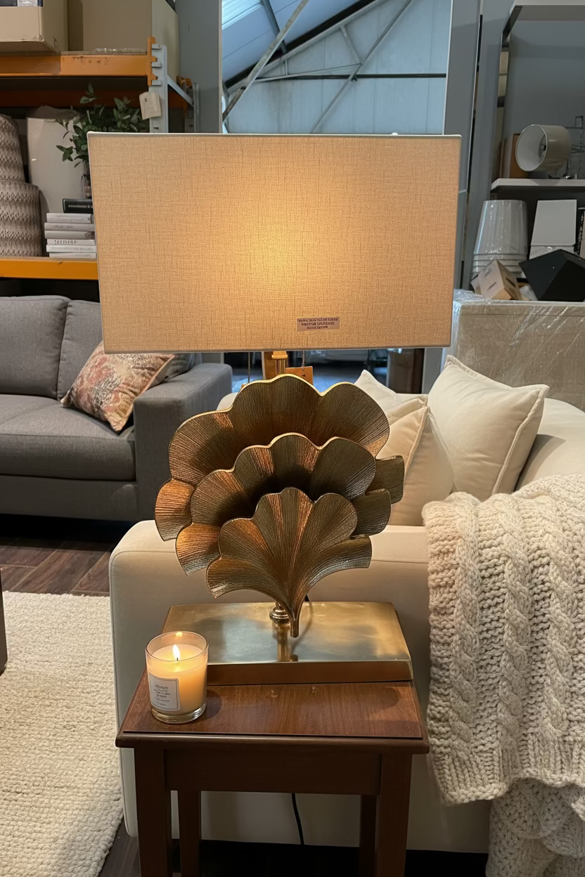 Leah Lamp With Shade - Gold-Renaissance Design Studio