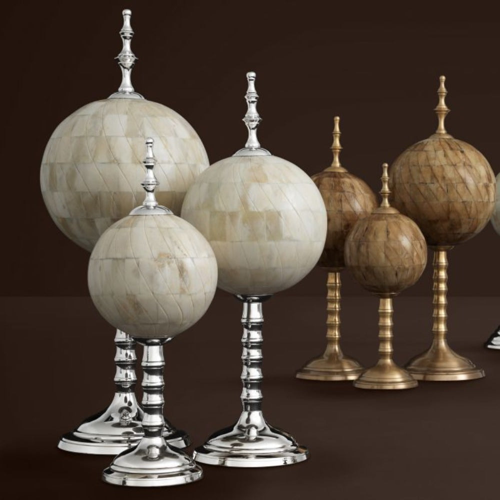 Leonardo set of 3 bone deco pieces by Eichholtz-Renaissance Design Studio