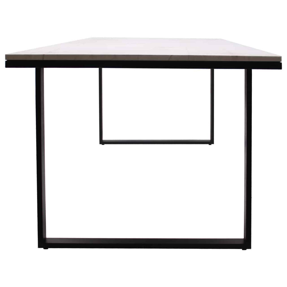 Lexi dining table in white with black legs