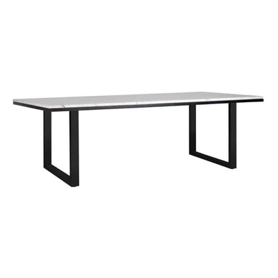 Lexi dining table in white with black legs