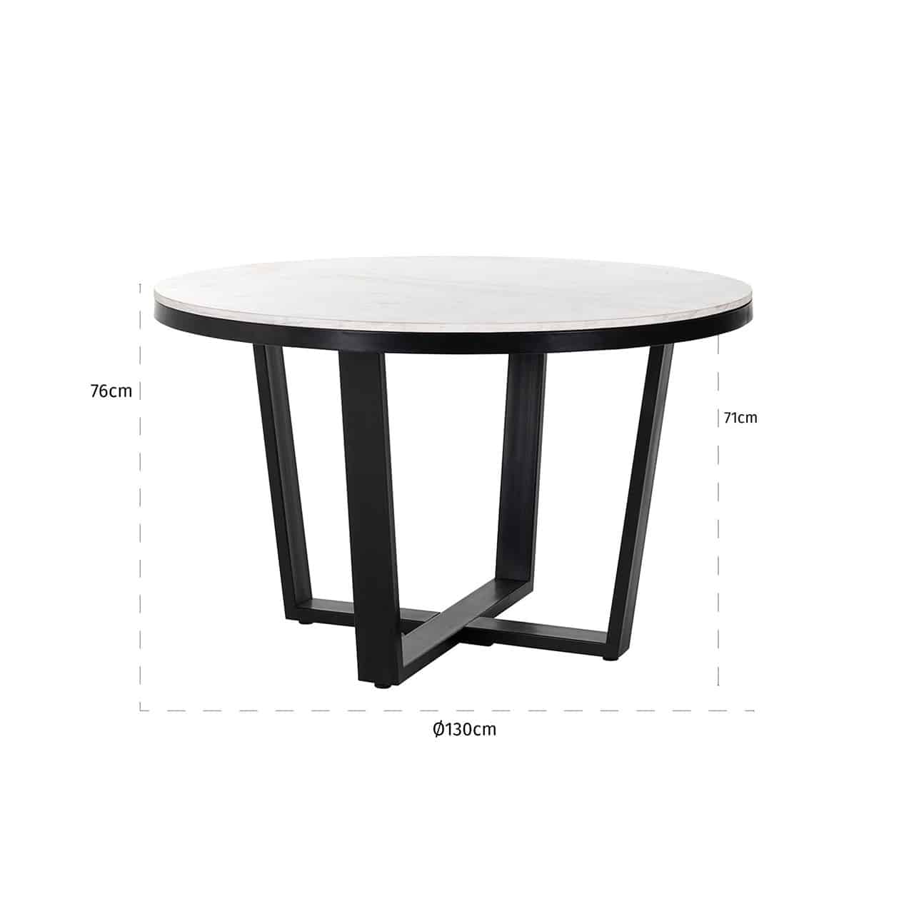 Lexi round marble dining table 130cm-Renaissance Design Studio
