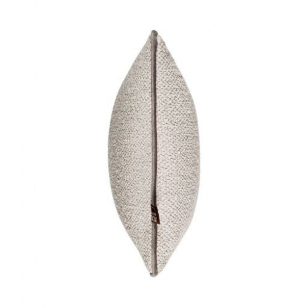 Leyla Boucle feather filled Cushion in 3 Sizes Taupe piping