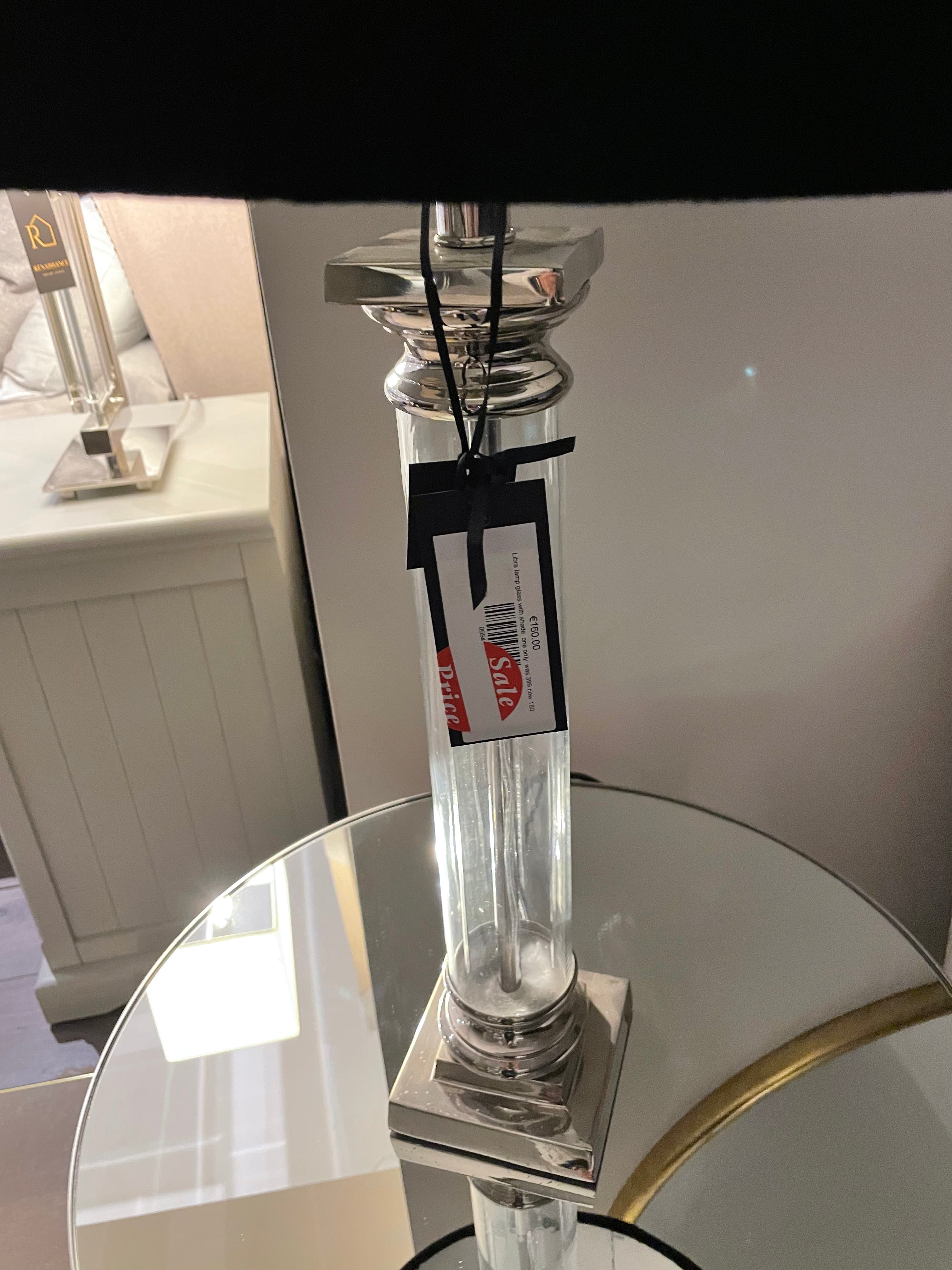 Libra lamp glass with shade one only was 399 now 160-Renaissance Design Studio