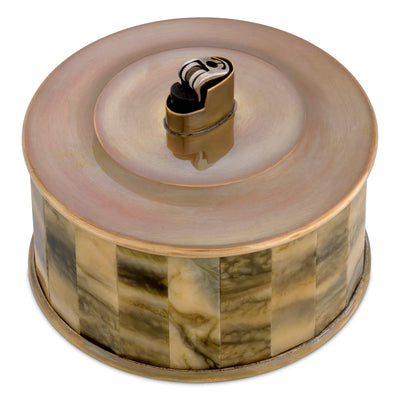 Lighter holder Bonham Vintage brass finish | faux horn by Eichholtz. Less 50% last one