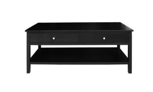 Linda 2-Drawer Coffee Table – Black-Renaissance Design Studio