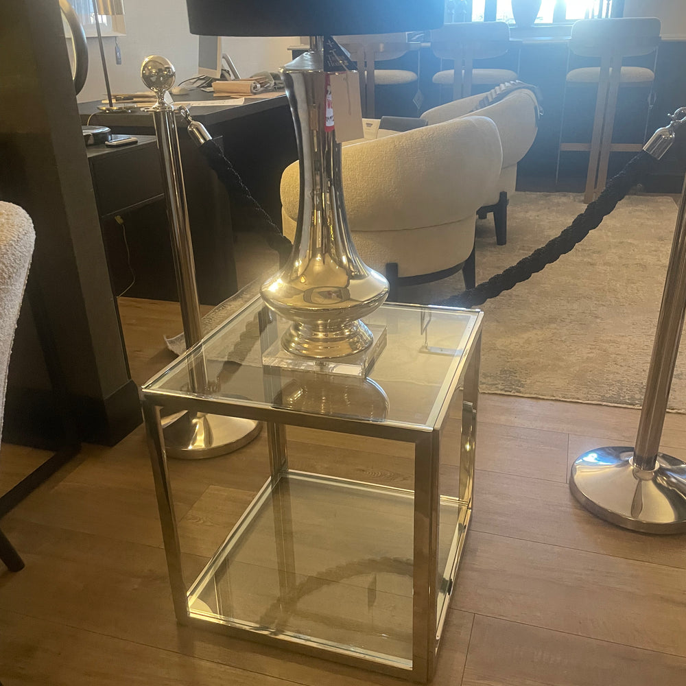 Linton end table chrome clearance reduced sold as seen - floor model