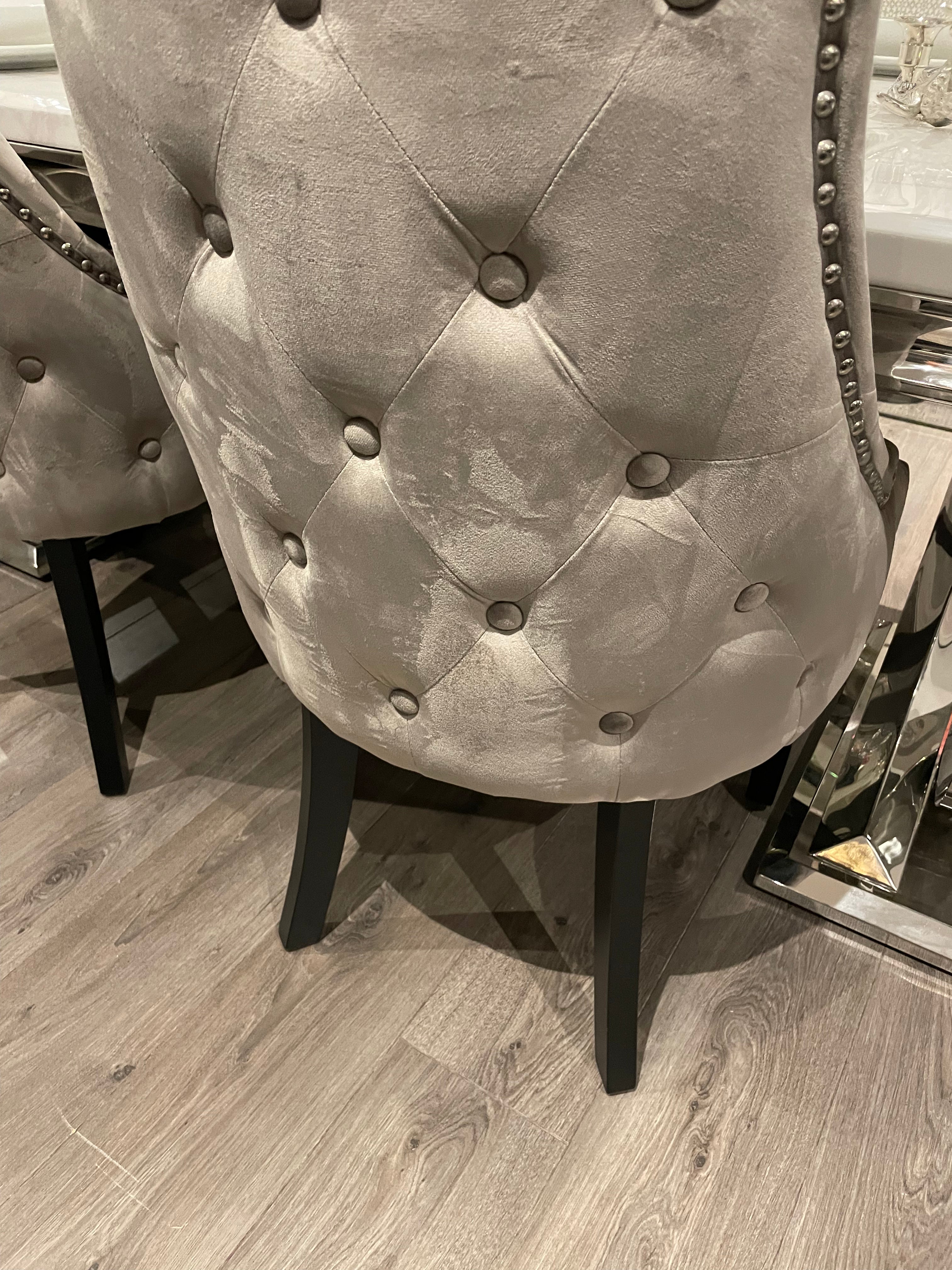 lola button back chair mink velvet clearance ( bedroom chair )-Renaissance Design Studio