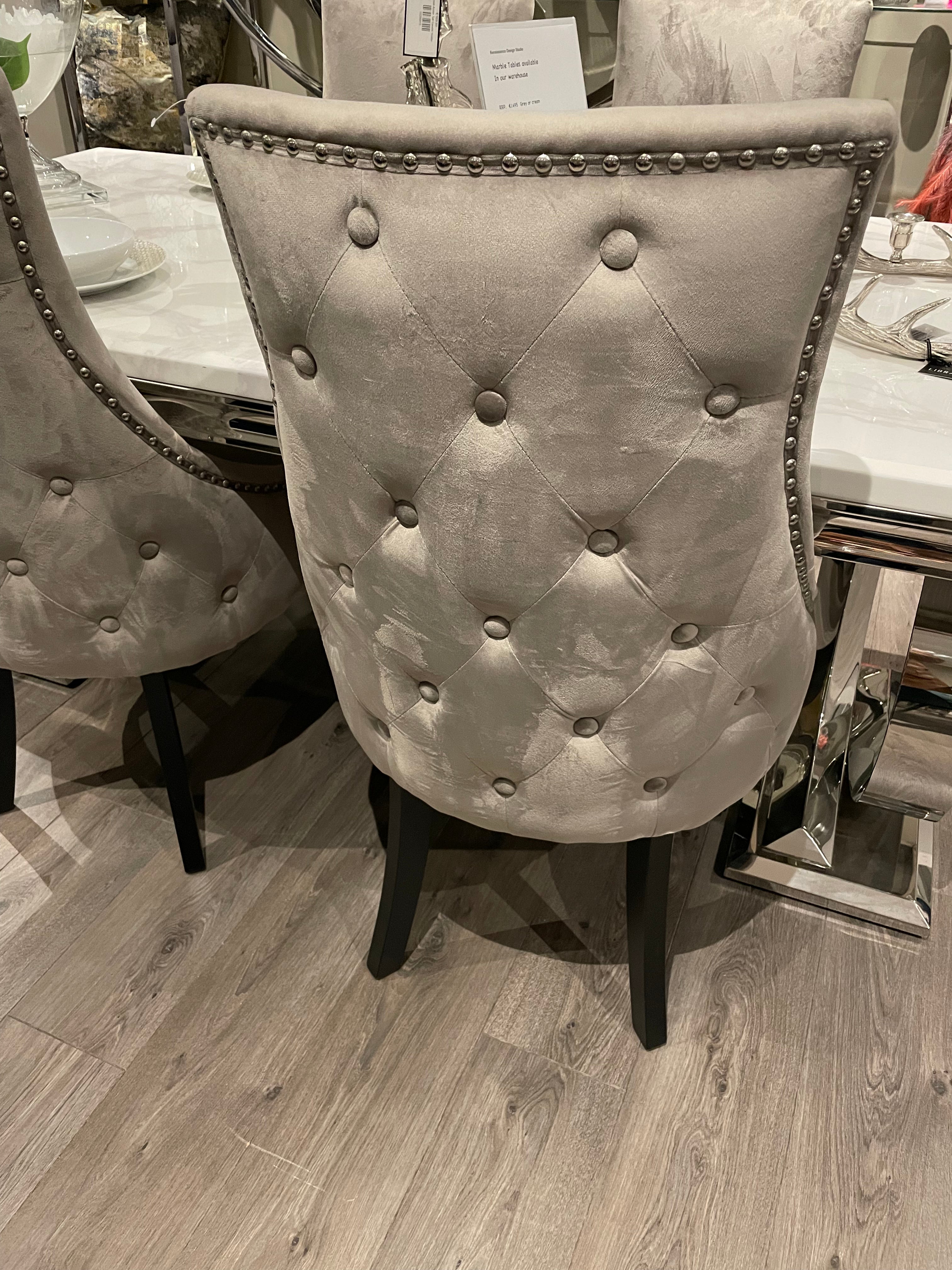 lola button back chair mink velvet clearance ( bedroom chair )-Renaissance Design Studio