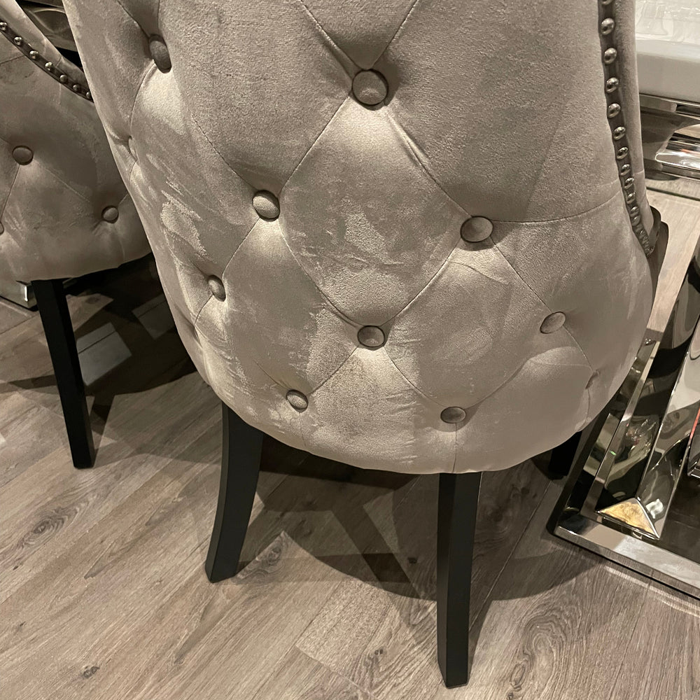 lola button back chair mink velvet clearance ( bedroom chair )