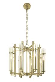 Louis antique Brass And Cognac 8 glass pendant by RV Astley.-Renaissance Design Studio