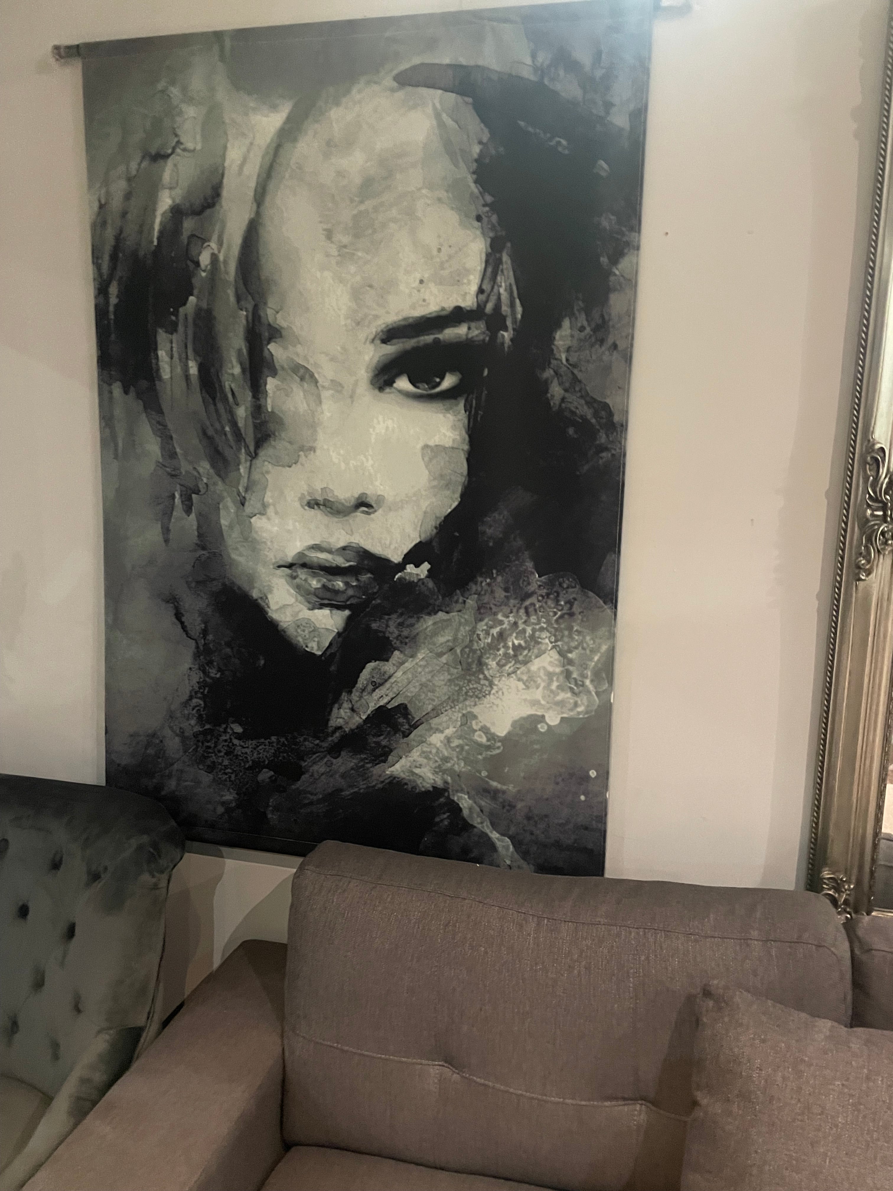 Lucy sketched lady Portrait Wall scroll Hanging-Renaissance Design Studio