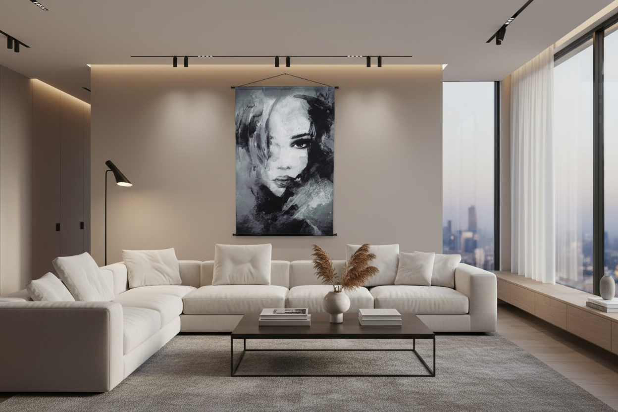 Lucy sketched lady Portrait Wall scroll Hanging-Renaissance Design Studio