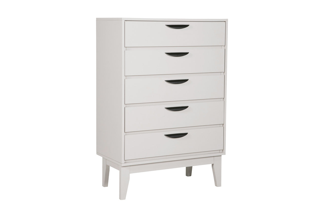 Luna Value 5 Drawer Chest of Drawers Taupe-Renaissance Design Studio