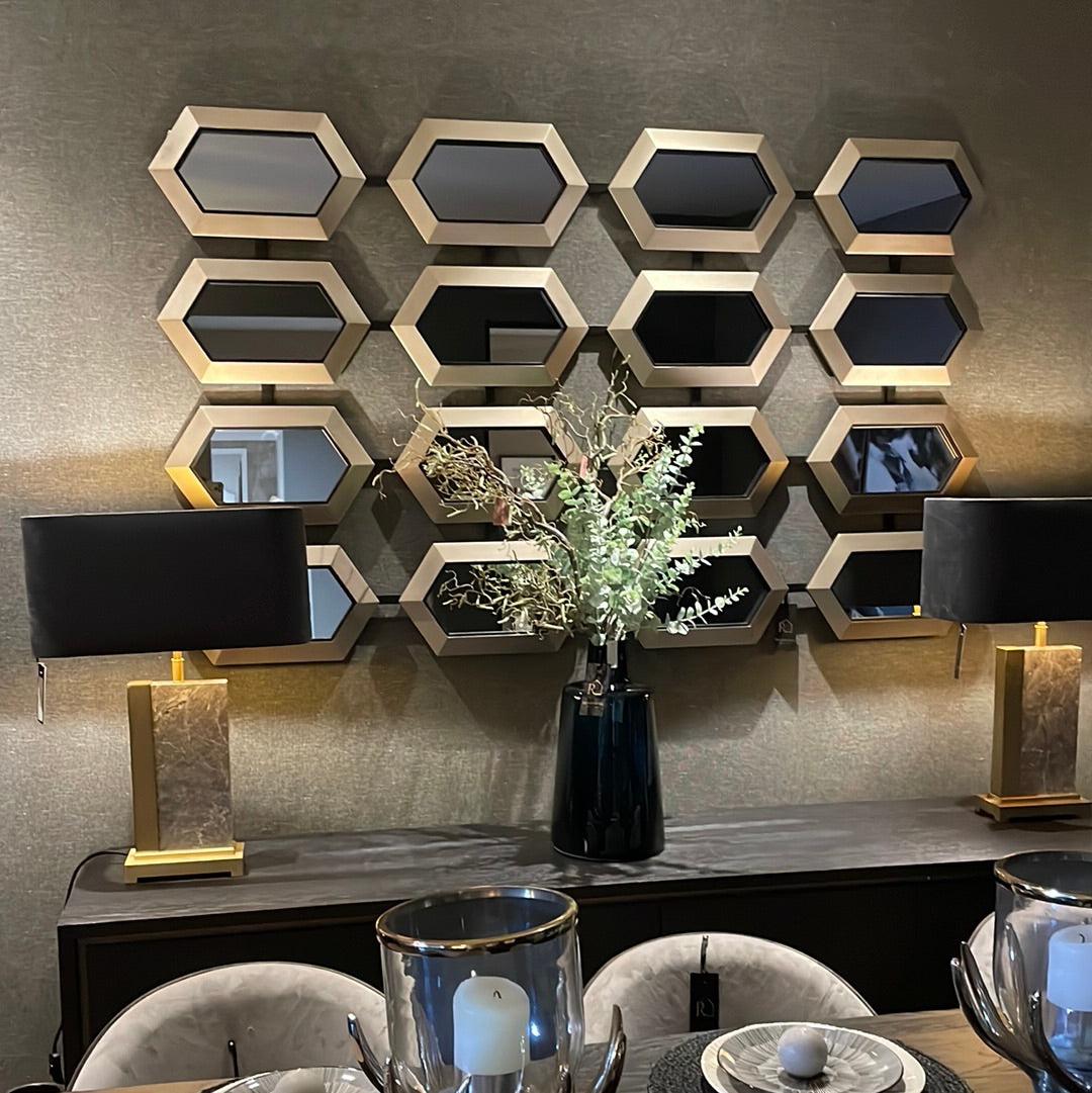 Luvelle Leaf Section Gold Designer Mirror By RV ASTLEY-Renaissance Design Studio