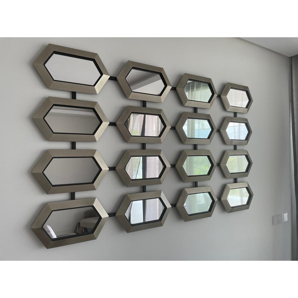 Luvelle Leaf Section Gold Designer Mirror By RV ASTLEY-Renaissance Design Studio