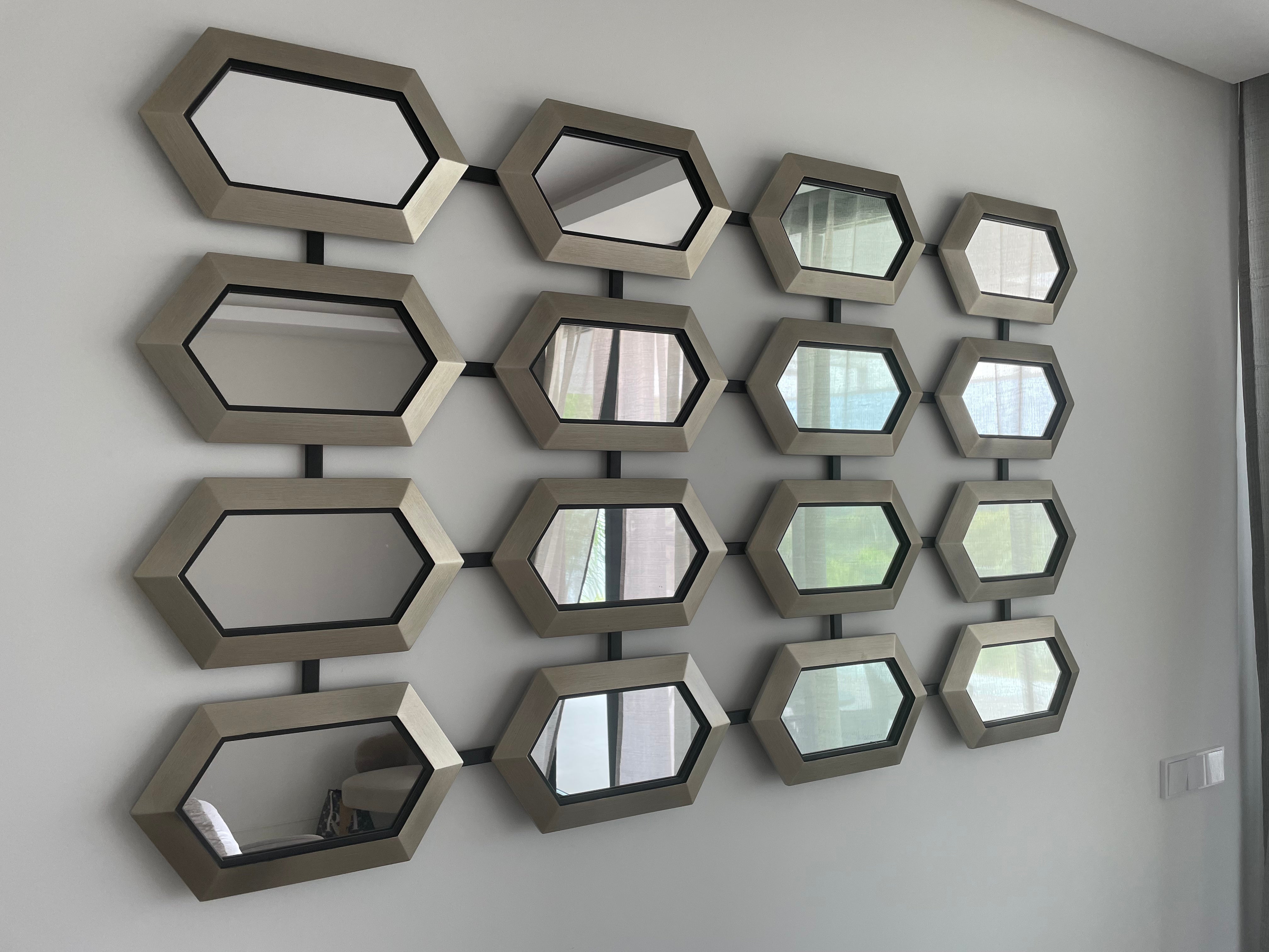 Luvelle Leaf Section Gold Designer Mirror By RV ASTLEY-Renaissance Design Studio
