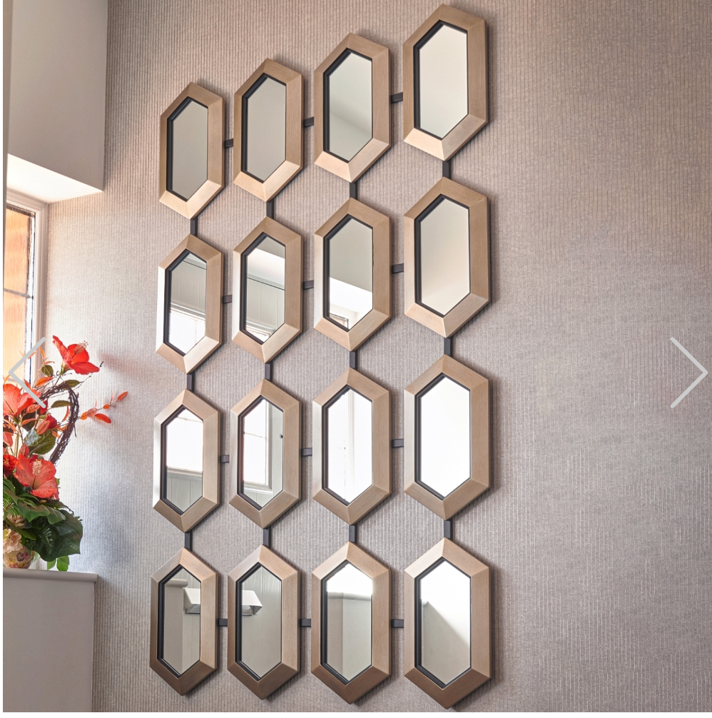 Luvelle Leaf Section Gold Designer Mirror By RV ASTLEY-Mirrors-Renaissance Design Studio