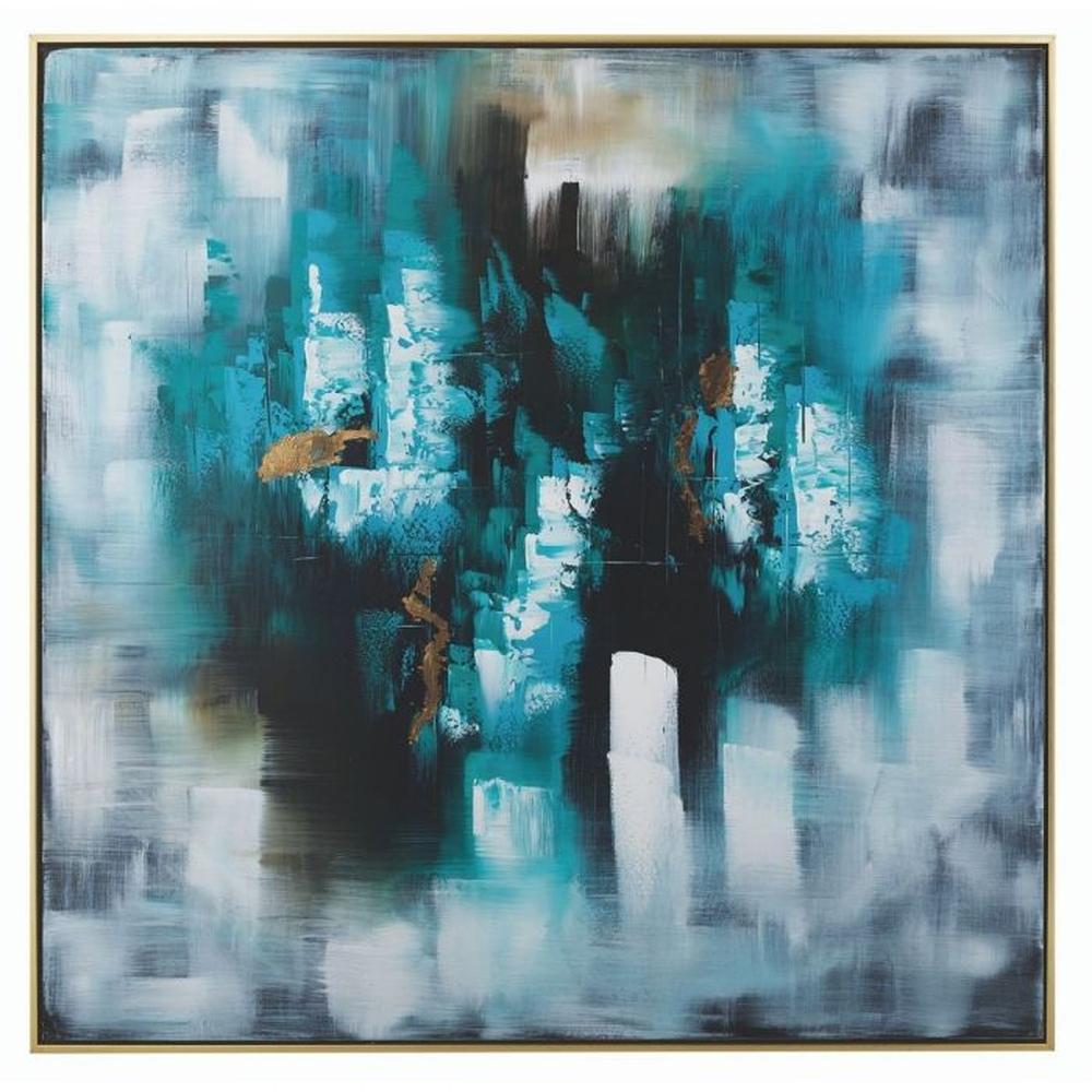 Luvelle Teal Abstract Art REDUCED-Renaissance Design Studio