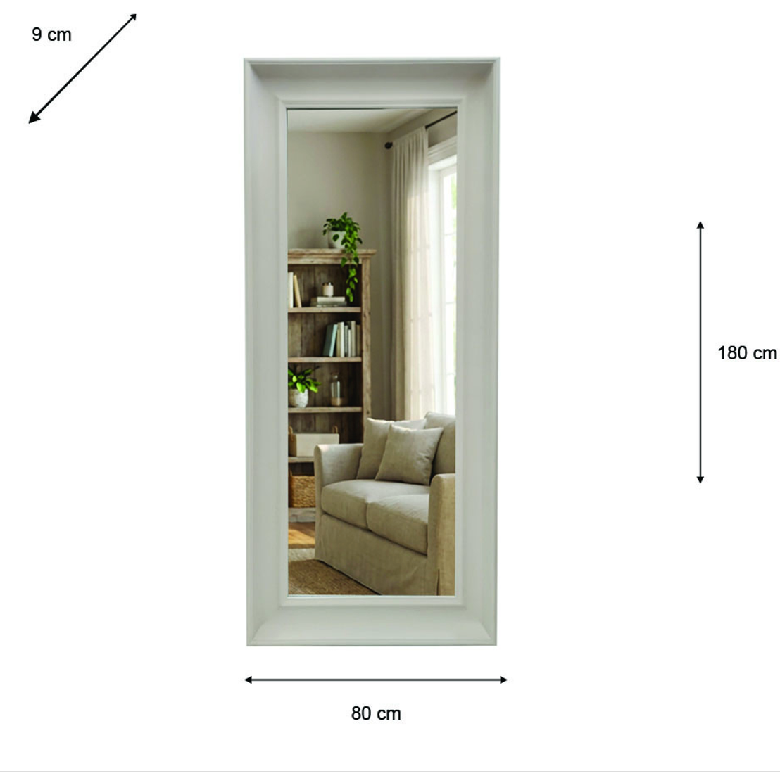 Lydia large mirror in taupe. 180 cm-Renaissance Design Studio